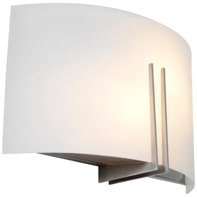 Access Prong - Wide Wall Sconce - E26 Led - Brushed Steel - White Glass
