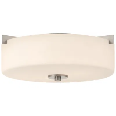 Access Rachel 15" Wide 2-light Brushed Steel Flush Mount