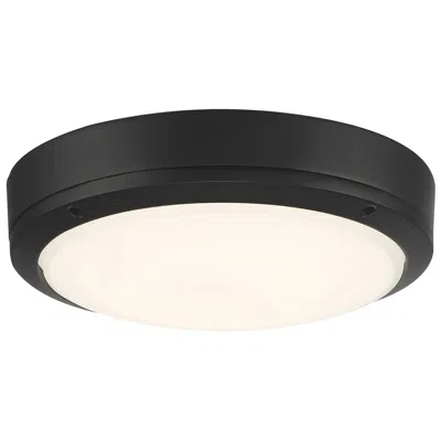 Access Rockaway 11" Wide Matte Black Dual Voltage Outdoor Led Flush Mount