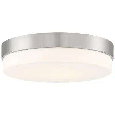 Access Roma 14" Wide Led Brushed Steel Flush Mount Ceiling Light
