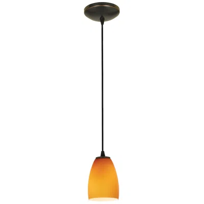 Access Sherry 4 1/2" Wide Bronze And Amber Glass Mini Pendant