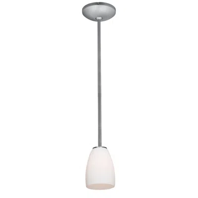Access Sherry - E26 Led Rod Pendant - Brushed Steel Finish, Opal Glass Shade