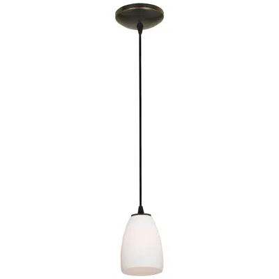 Access Sherry - Glass Pendant - Cord - Oil Rubbed Bronze Finish, Opal Glass Shade