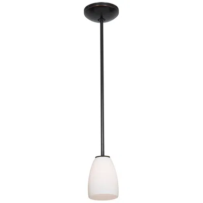 Access Sherry - Glass Pendant - Rods - Oil Rubbed Bronze Finish, Opal Glass Shade