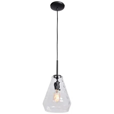 Access Simplicite 9" Wide Black And Glass Led Mini Pendant
