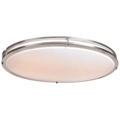 Access Solero - Oval Led Flush Mount - Brushed Steel - Acrylic Lens Diffuser