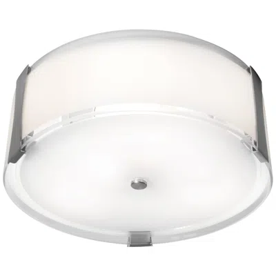 Access Tara - 14" Dimmable Led -flush Mount - Brushed Steel - Opal