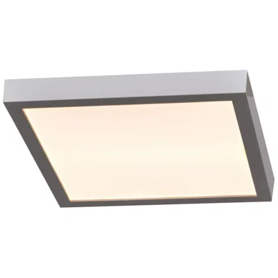Access Ulko Exterior Square Led Flush Mount - Large - Silver Finish, Acrylic Lens