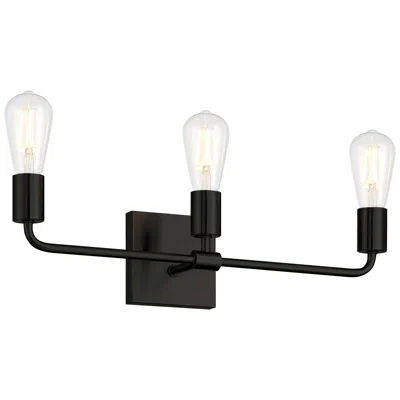 Access Virgin 20" Wide 3-light Matte Black Bath/vanity