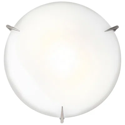 Access Zenon - 12" Dimmable Led -flush Mount - Brushed Steel - Opal In White