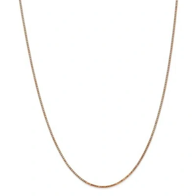 Pre-owned Accessories & Jewelry 14k Rose Gold 1.3mm Solid Plain Box Link Chain W/ Lobster Clasp 16" - 30"