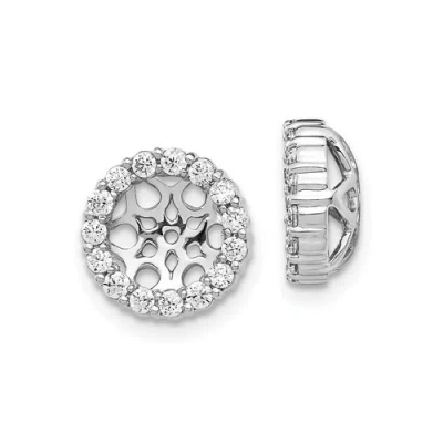 Pre-owned Accessories & Jewelry 14k White Gold Diamond Halo Stud 10mm To 12mm Earring Jacket 1/2 Ct To 3/4 Ct. In I - J