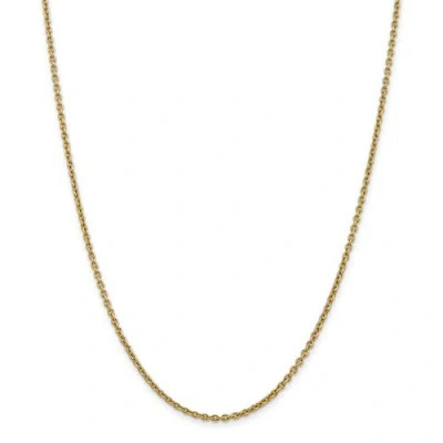 Pre-owned Accessories & Jewelry 14k Yellow Gold 2.2mm Solid Polished Cable Link Chain W/ Lobster Clasp 16" - 24"