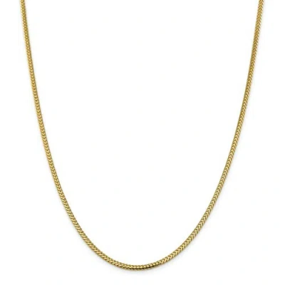 Pre-owned Accessories & Jewelry 14k Yellow Gold 2.3mm Solid Plain Franco Chain W/ Lobster Clasp 16" - 30"