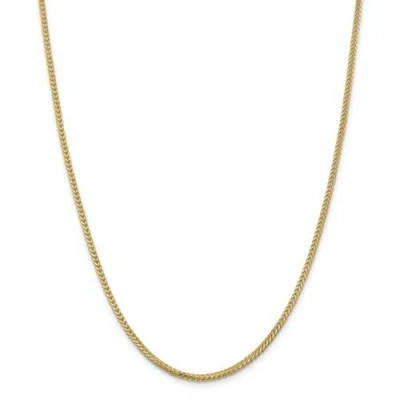Pre-owned Accessories & Jewelry 14k Yellow Gold 2mm Solid Plain Franco Chain W/ Lobster Clasp 16" - 30"