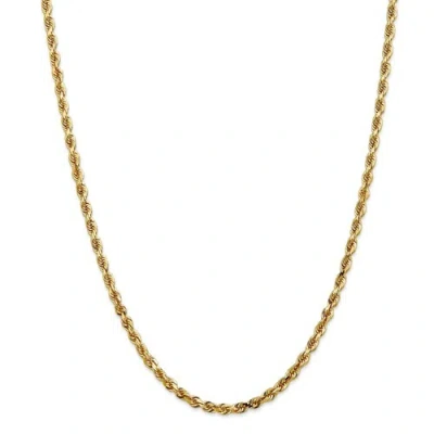 Pre-owned Accessories & Jewelry 14k Yellow Gold 4mm Diamond Cut Quadruple Rope Chain W/ Lobster Clasp 18" - 30"