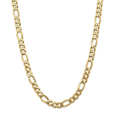 Pre-owned Accessories & Jewelry 14k Yellow Gold 8.75mm Solid Plain Flat Figaro Chain W/ Lobster Clasp 20" - 26"