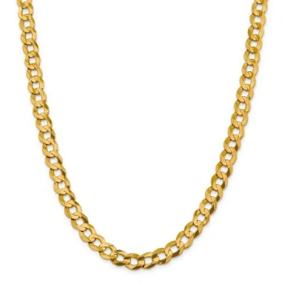 Pre-owned Accessories & Jewelry 14k Yellow Gold 9.4mm Solid Plain Flat Cuban Chain W/ Lobster Clasp 20" - 24"