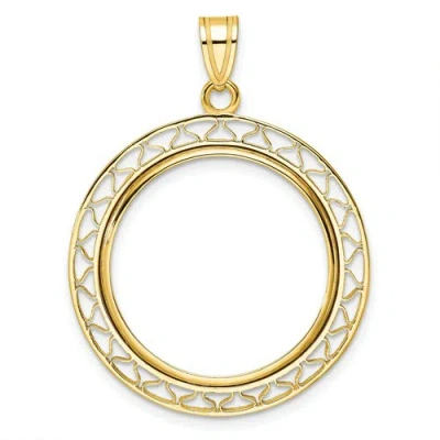 Pre-owned Accessories & Jewelry 14k Yellow Gold Wire Frame Coin Bezel Pendant Prong Mounting - For Various Coins