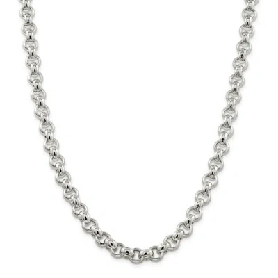 Pre-owned Accessories & Jewelry Sterling Silver Semi Solid 9.5mm Rolo Link Chain W/ Lobster Clasp 18" - 24"