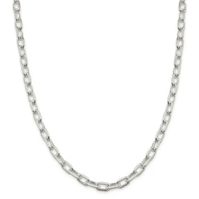 Pre-owned Accessories & Jewelry Sterling Silver Solid 7.5mm Elongated Open Link Chain W/ Lobster Clasp 18" - 24"