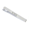 Accessories Engraved Cross Rhodium-plated Tie Bar In Gray
