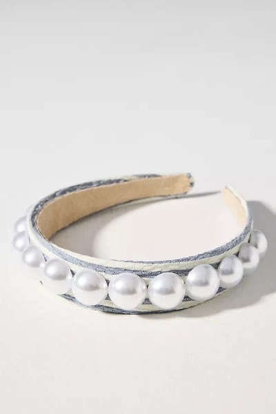 Accessories House Bold Pearl Headband In White