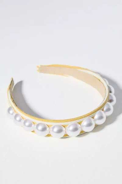 Accessories House Bold Pearl Headband In White