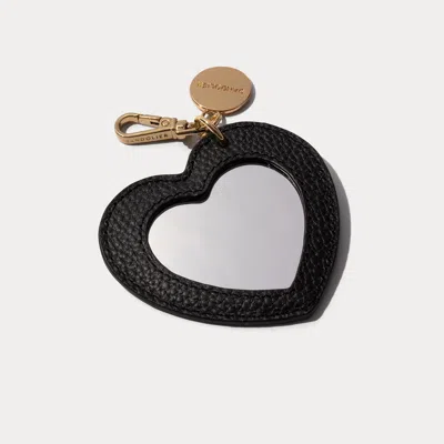 Accessories Mirror Heart Charm - Black/gold