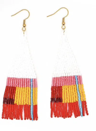 Accessory Concierge Beaded Fringe Drops In Capri In Blue