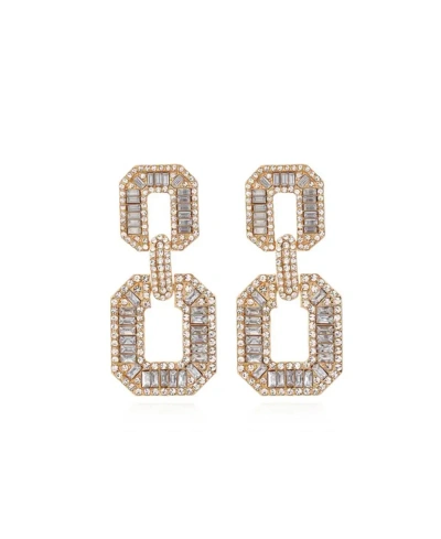 Accessory Concierge Crystal Window Drop Earrings In Clear