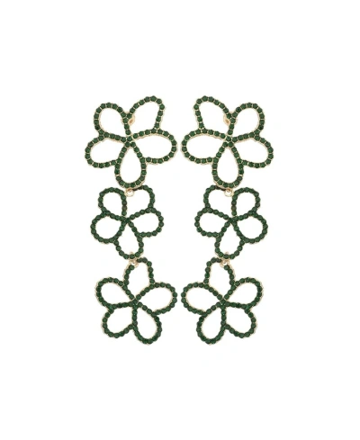 Accessory Concierge Pave Posey Drop Earrings In Green