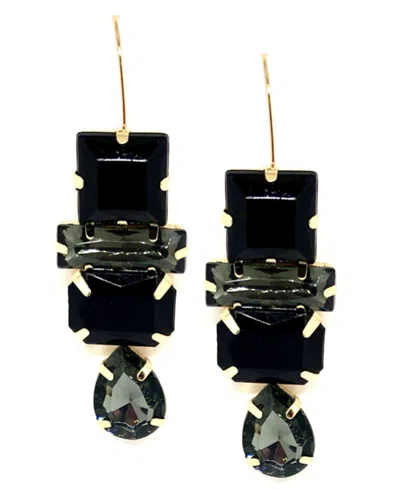 Accessory Concierge Women's Deco Gem Drop Earrings In Black