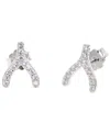 Accessory Concierge Women's Wishbone Stud Earrings In Silver Plated