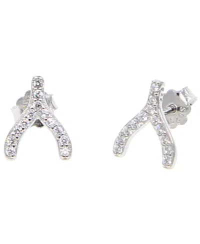 Accessory Concierge Women's Wishbone Stud Earrings In Silver Plated