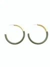 Accessory Jane Women's Large Liz Hoops In Army Green In Green