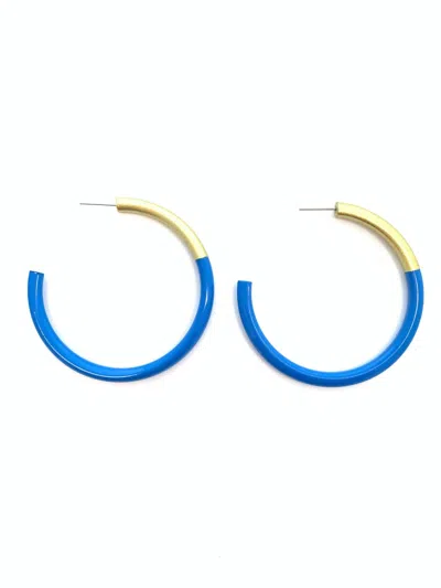 Accessory Jane Women's Large Liz Hoops In Royal Blue