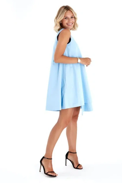 Accouchée Amaze Sleeveless Cotton Maternity/nursing Swing Dress In Blue