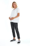 Accouchée Anytime Anywhere Side Zip Maternity/nursing T-shirt In White