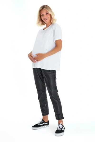 Accouchée Anytime Anywhere Side Zip Maternity/nursing T-shirt In White