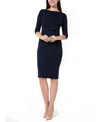 Accouchée Grace Maternity/nursing Dress In Navy Blue