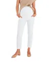 Accouchée Graceful Non-denim Foldover Waistband Maternity Pants In White