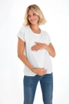 Accouchée Crossover Short Sleeve Cotton Maternity/nursing Top