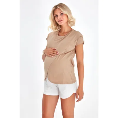 Accouchée Handy Crossover Short Sleeve Cotton Maternity/nursing Top
