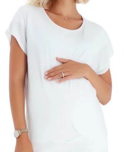 ACCOUCHÉE HANDY CROSSOVER SHORT SLEEVE COTTON MATERNITY/NURSING TOP