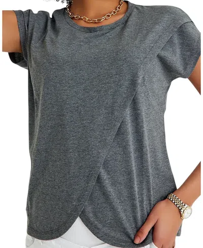 ACCOUCHÉE HANDY CROSSOVER SHORT SLEEVE COTTON MATERNITY/NURSING TOP