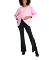 Accouchée Let Loose Crossover Long Sleeve Maternity Nursing Knit Top In Light Pink