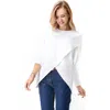 Accouchée Let Loose Crossover Long Sleeve Maternity Nursing Knit Sweater In White