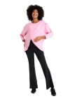 Accouchée Let Loose Crossover Long Sleeve Maternity Nursing Knit Top In Pink