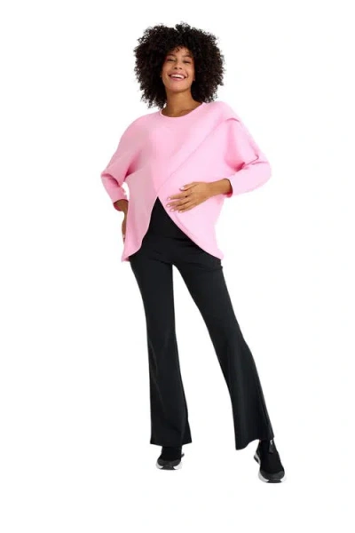 ACCOUCHÉE ACCOUCHÉE LET LOOSE CROSSOVER LONG SLEEVE MATERNITY/NURSING KNIT TOP